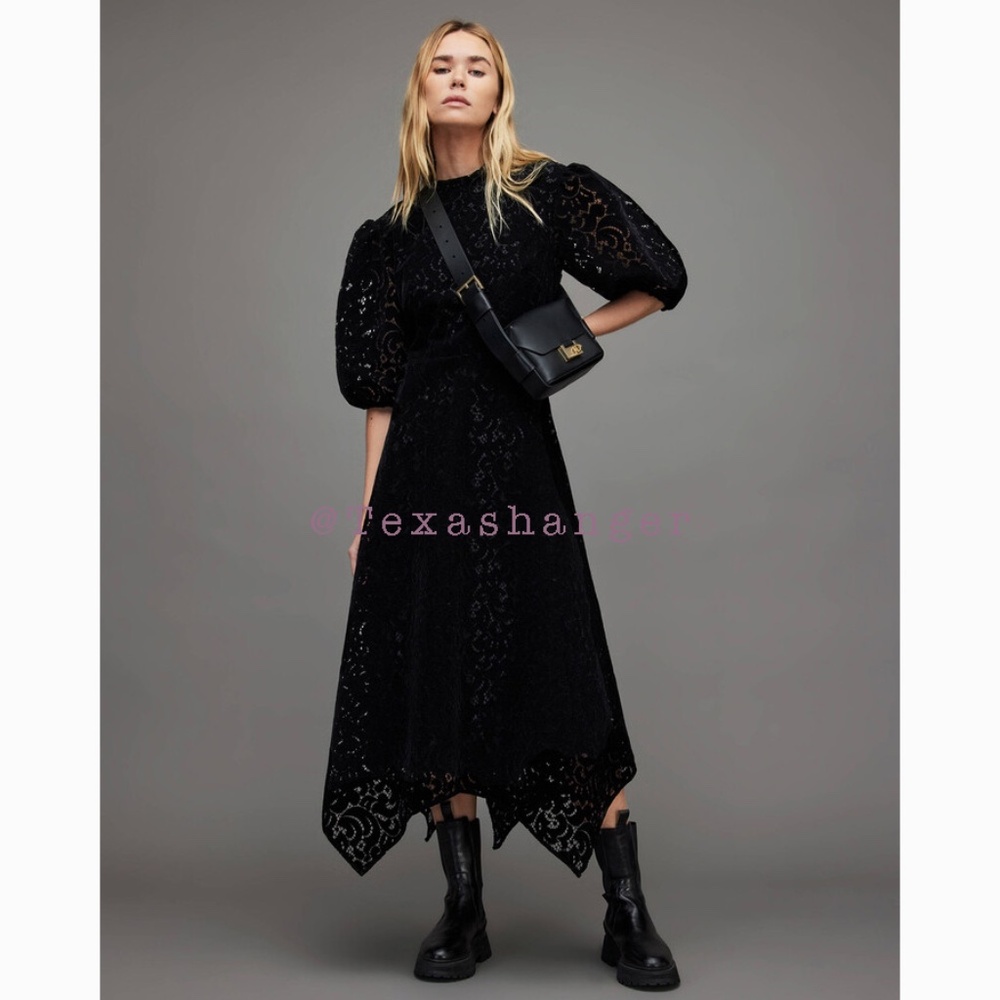 NWT ALLSAINTS Camila Lace Midi Dress US 0
